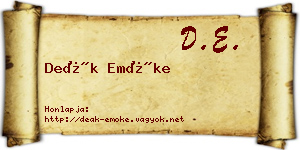 Deák Emőke névjegykártya