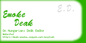 emoke deak business card