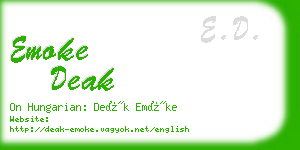 emoke deak business card